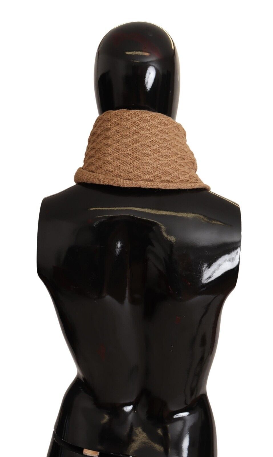 Dolce & Gabbana Dunkelbrauner Wickelschal gestricktes Camel-Tuch