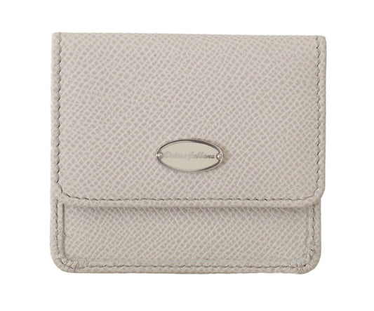 Dolce & Gabbana Weiß Dauphine Leder Halter Tasche Brieftasche Kondom Fall