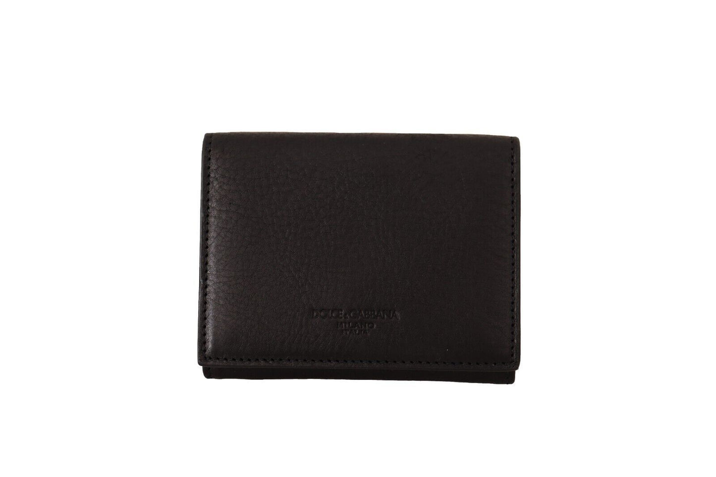 Dolce & Gabbana Schwarzes Leder Trifold Geldbörse Gürtelschlaufe Multi Kit Wallet