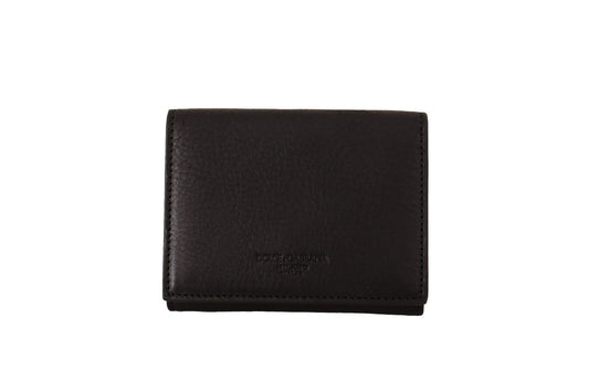 Dolce & Gabbana Schwarzes Leder Trifold Geldbörse Gürtelschlaufe Multi Kit Wallet