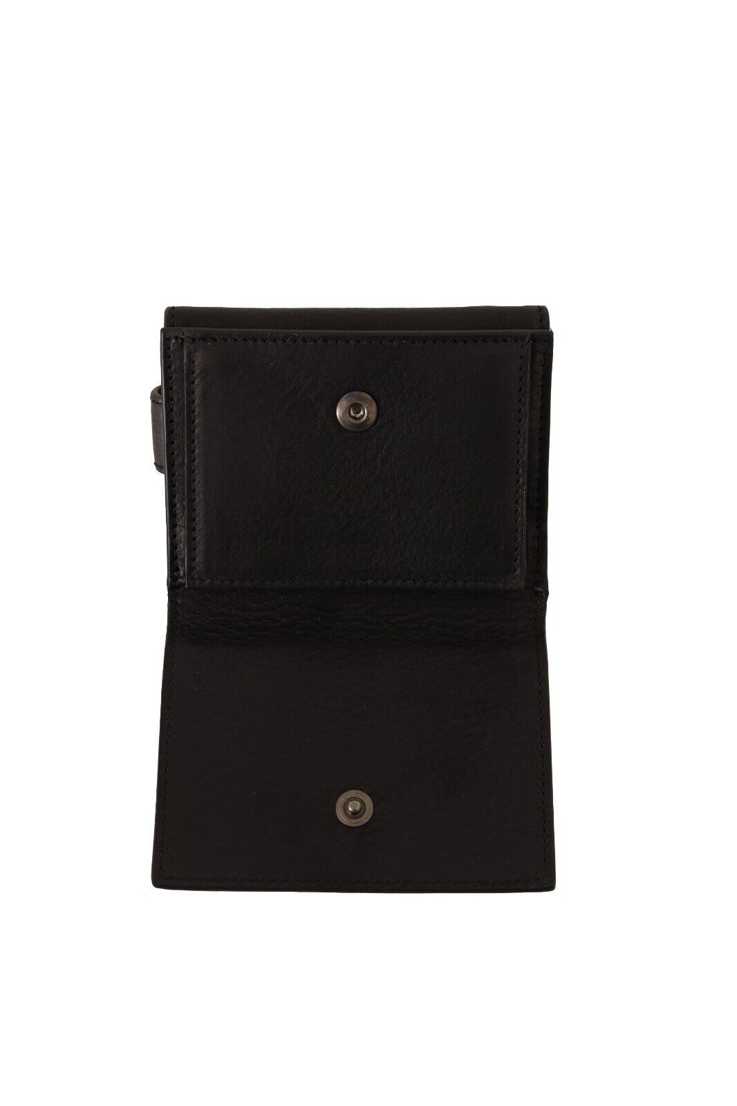 Dolce & Gabbana Schwarzes Leder Trifold Geldbörse Gürtelschlaufe Multi Kit Wallet