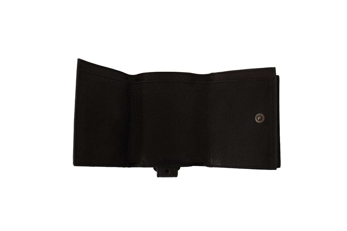 Dolce & Gabbana Schwarzes Leder Trifold Geldbörse Gürtelschlaufe Multi Kit Wallet