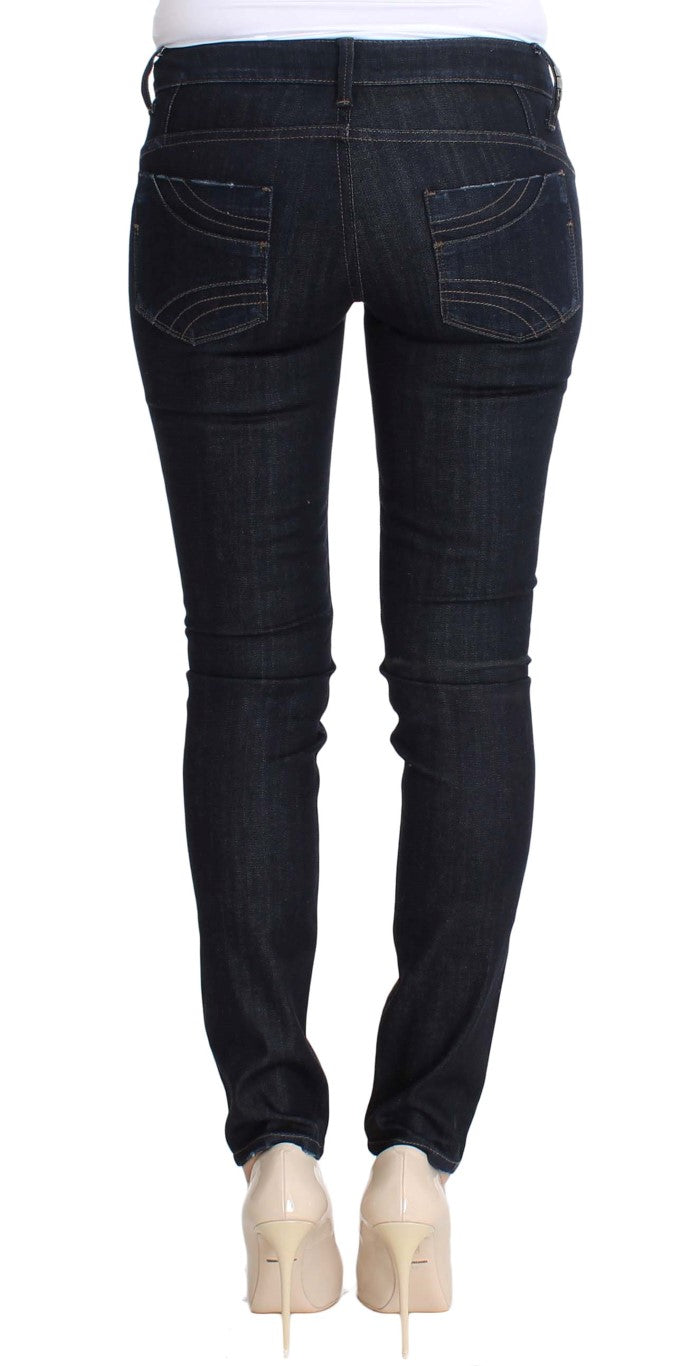Costume National Blaue Cotton Stretch Slim Fit Jeans