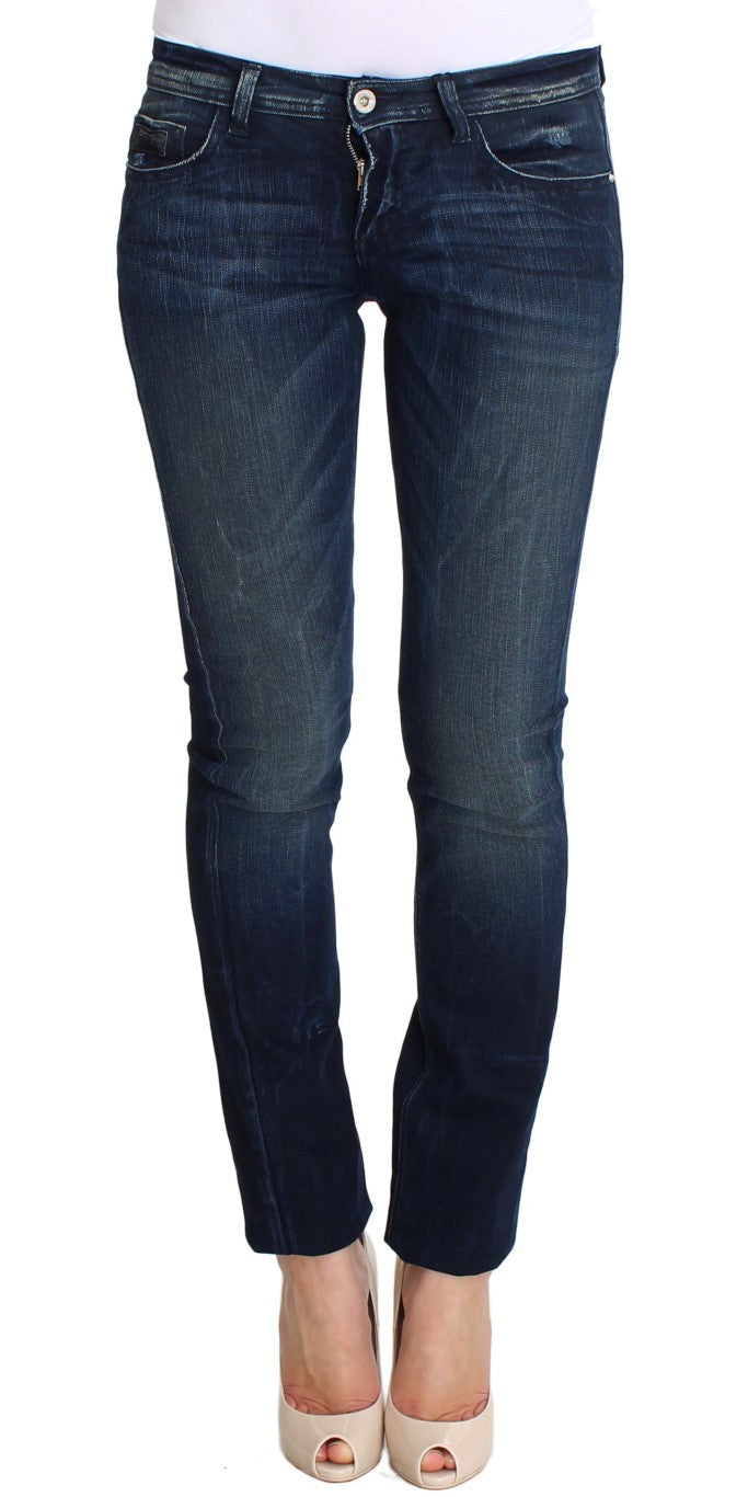 Costume National Blaue Waschung Baumwolle Slim Fit Skinny Jeans
