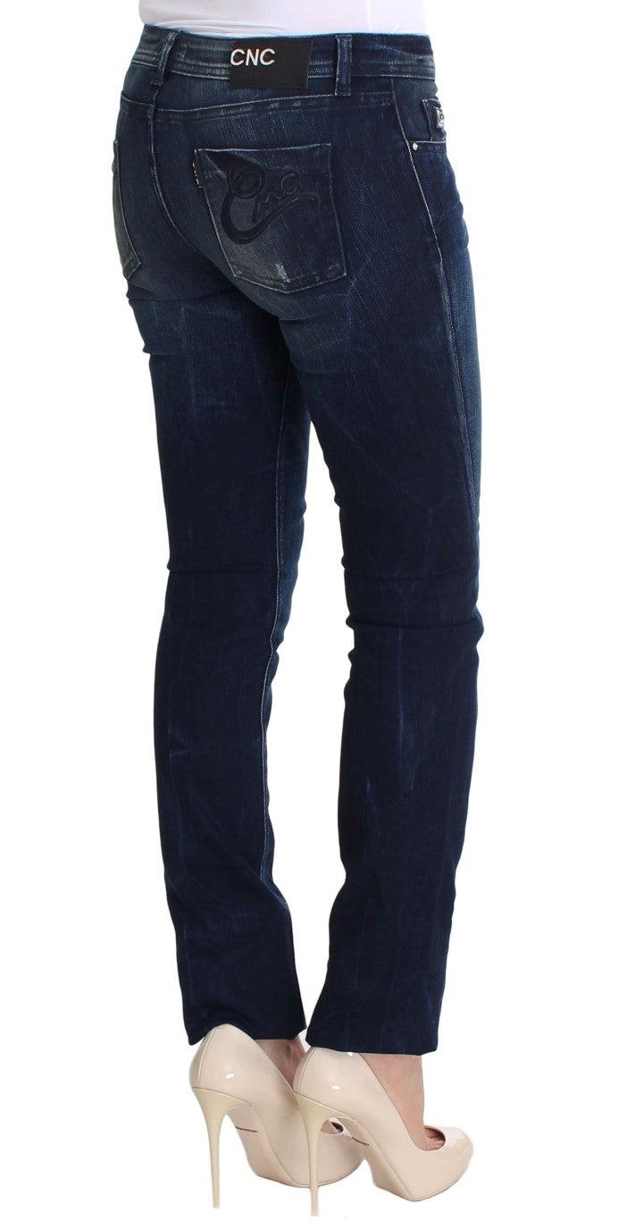 Costume National Blaue Waschung Baumwolle Slim Fit Skinny Jeans