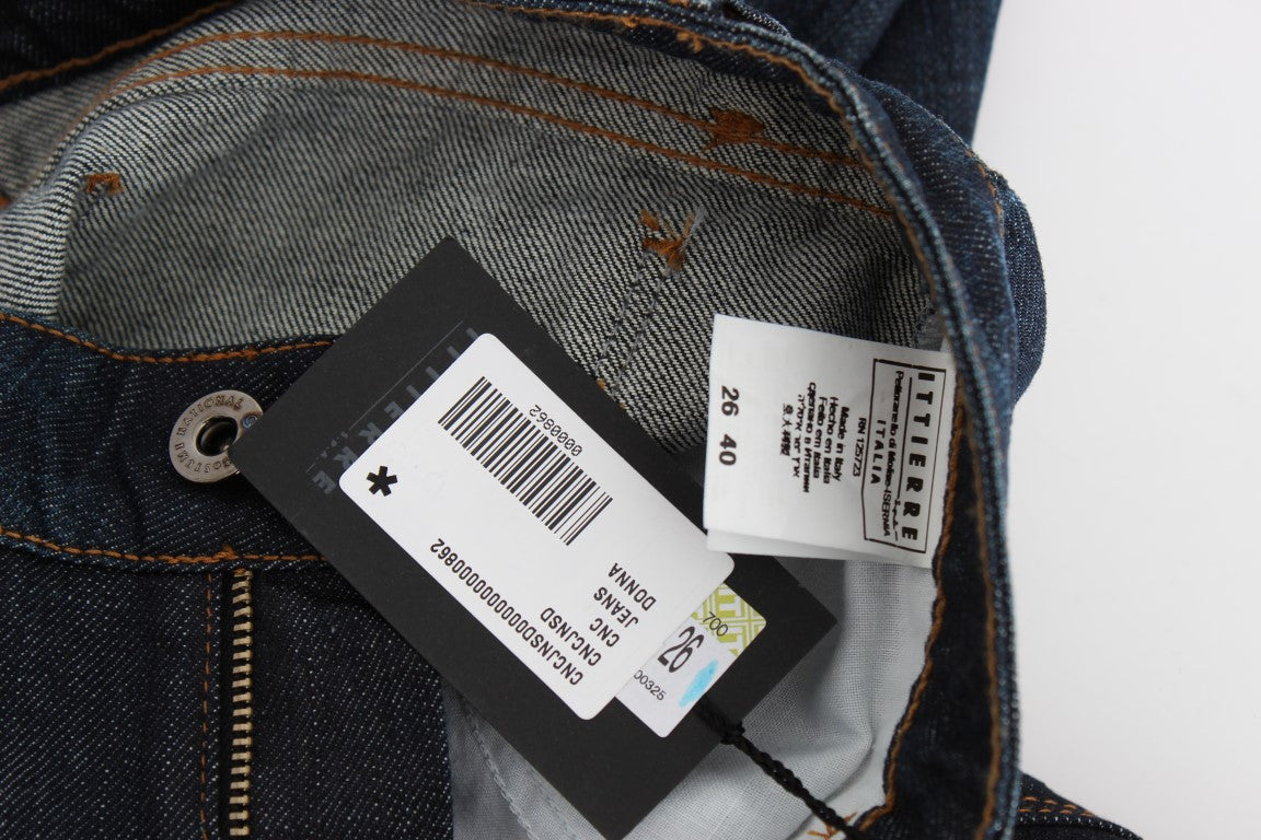 Costume National Blaue Cotton Stretch Slim Fit Jeans