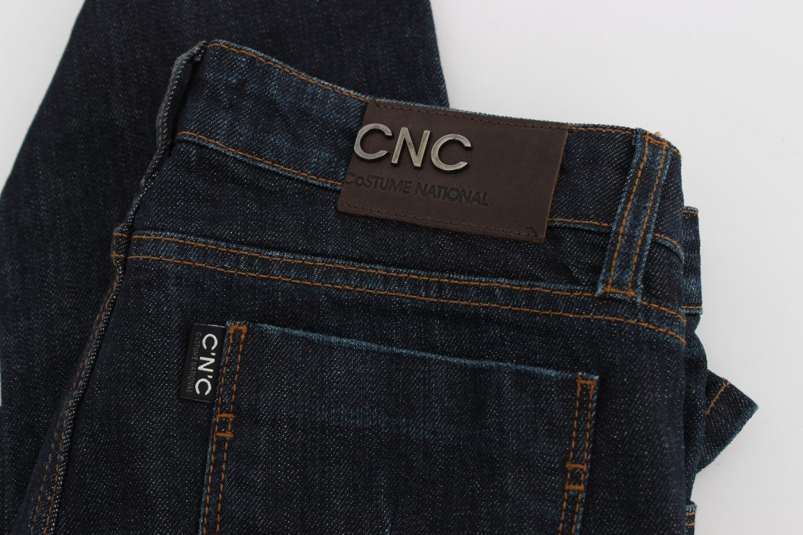 Costume National Blaue Cotton Stretch Slim Fit Jeans