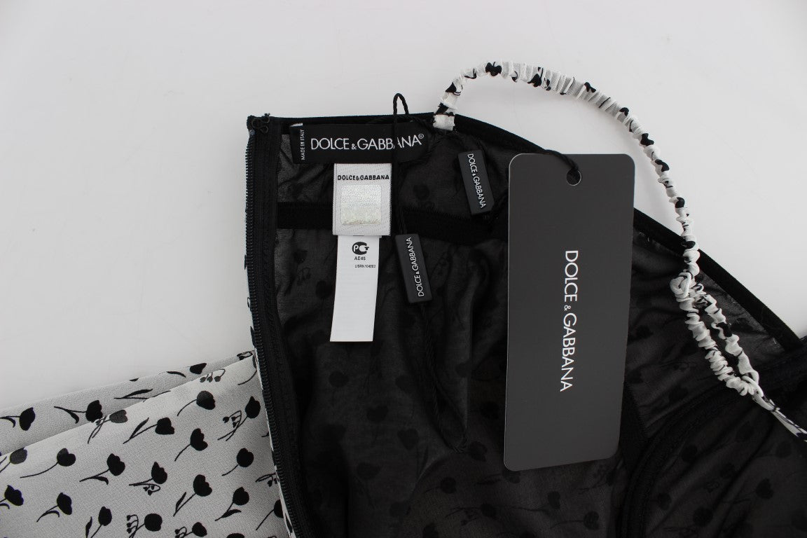 Dolce & Gabbana Schwarzes Seiden-Spitzen-Babydoll-Dessous-Top