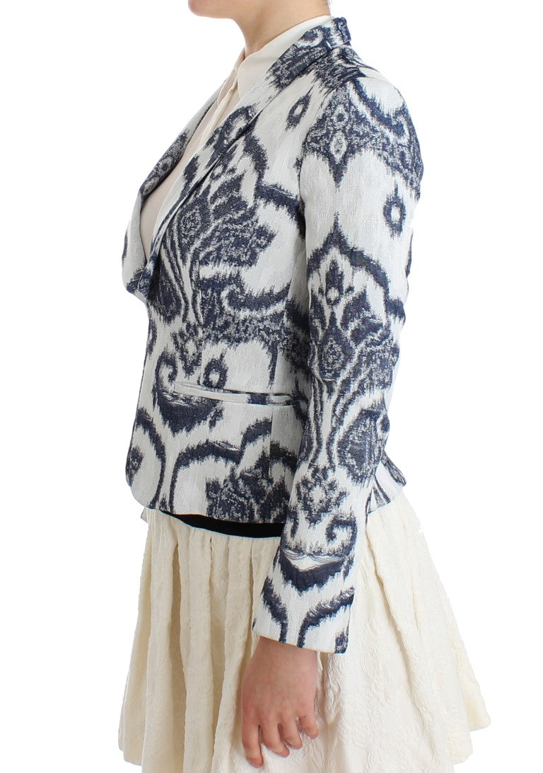 Christian Pellizzari Blau Weiß Blazer Anzug Jacke