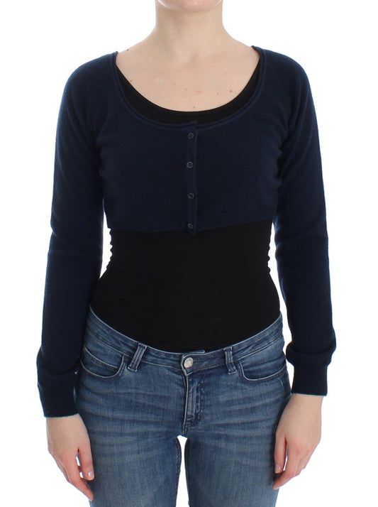 Ermanno Scervino Blauer Kaschmir-Kardigan-Pullover