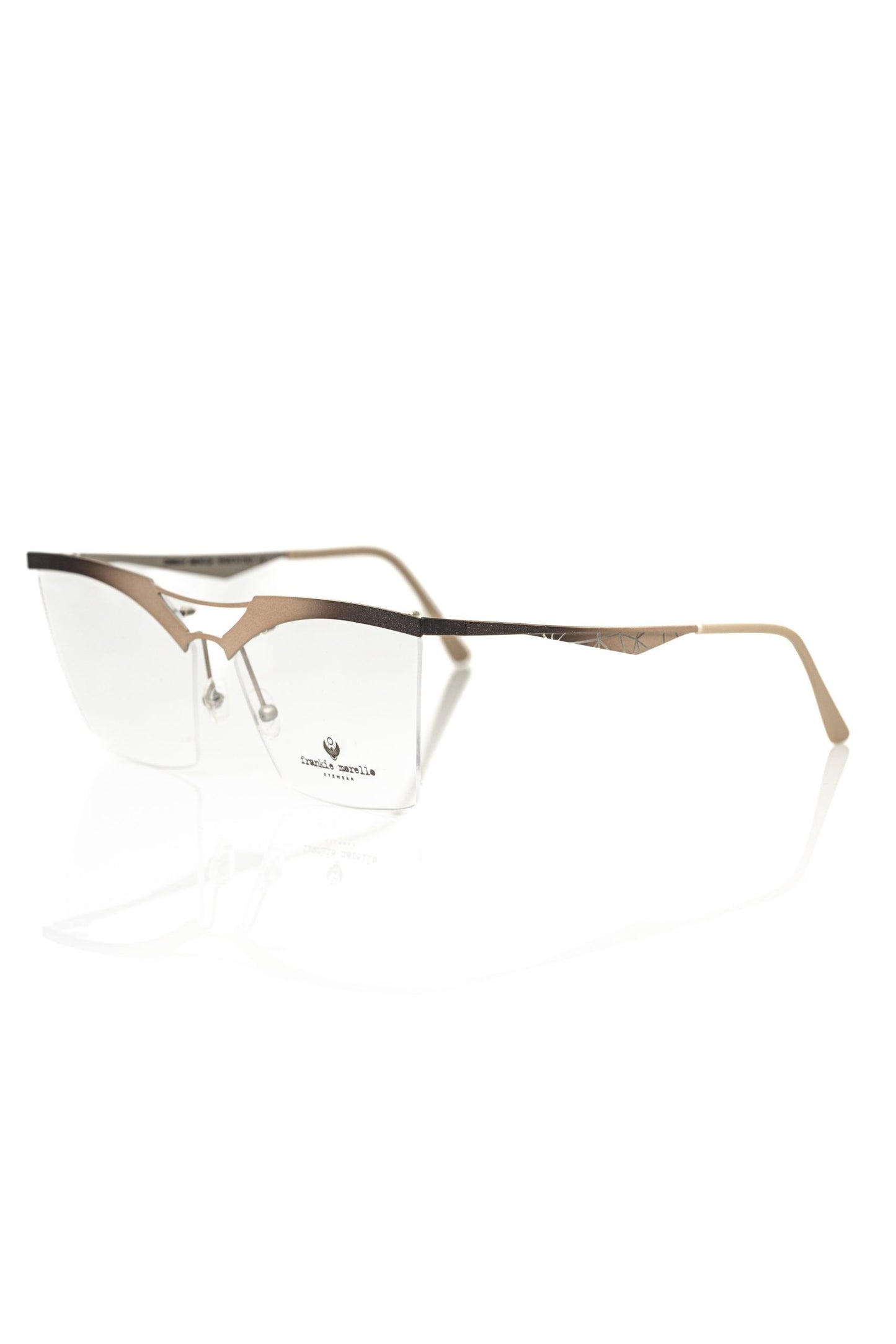 Frankie Morello Goldene Metallbrille für Damen