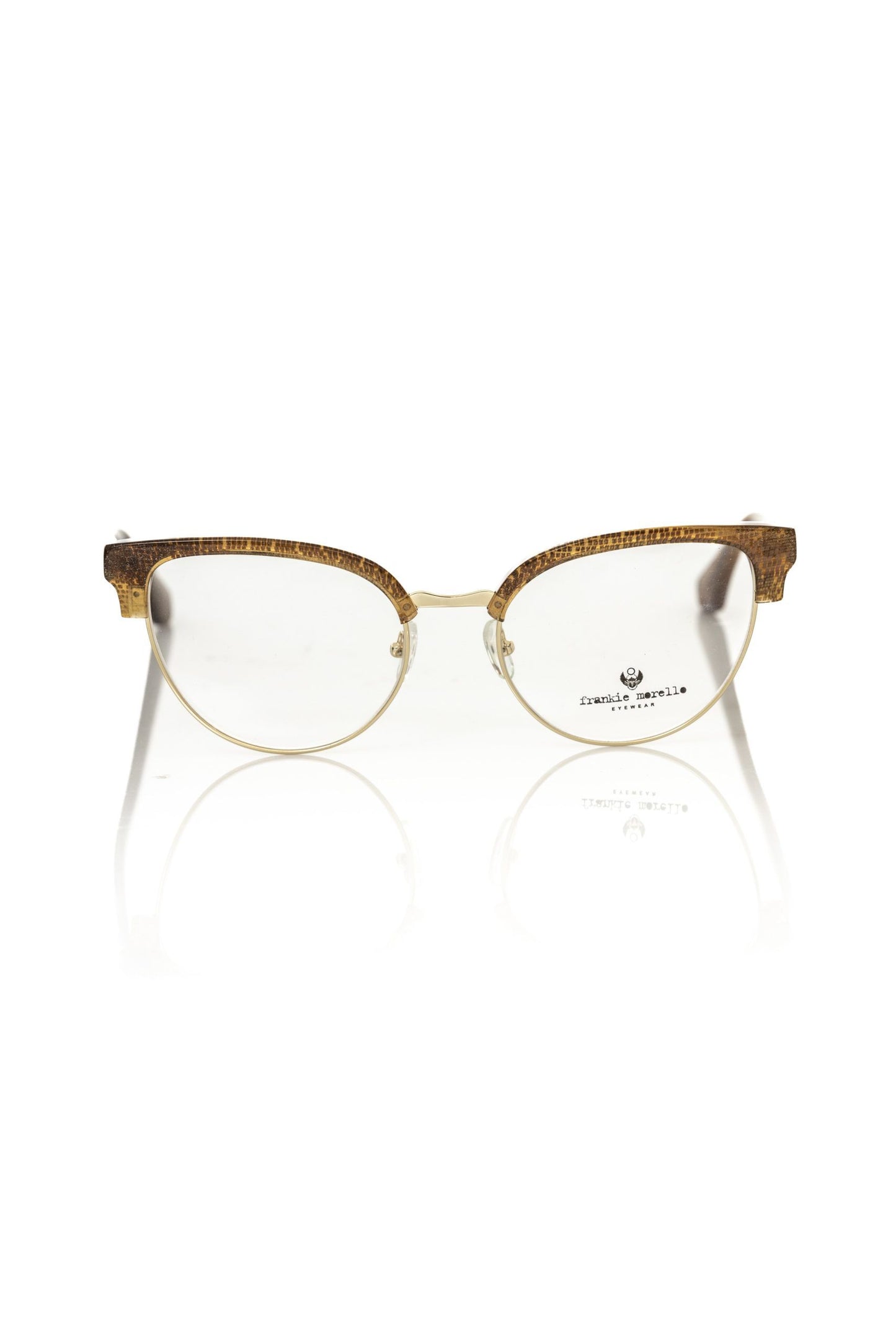 Frankie Morello Braune Metallic-Brille für Damen