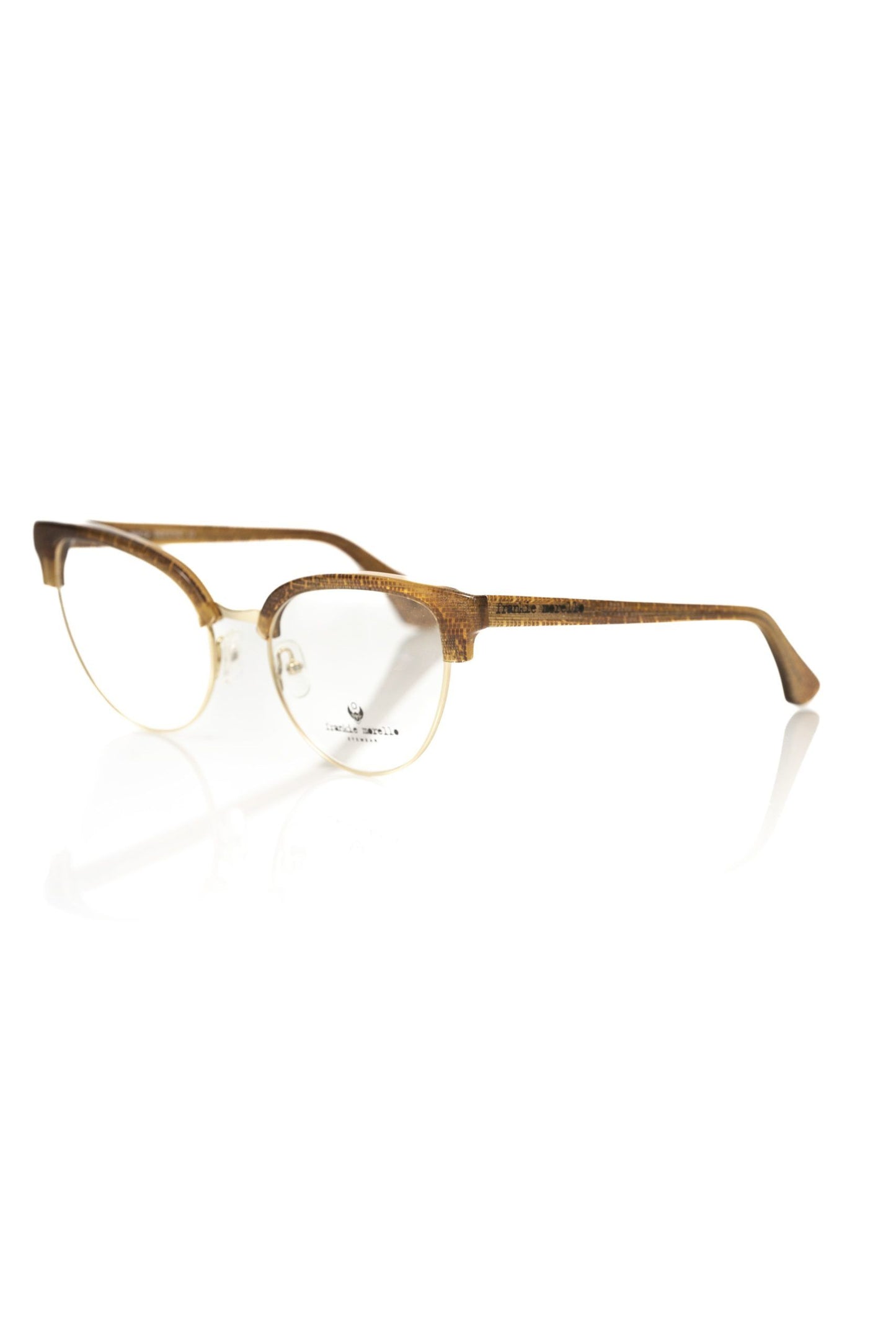 Frankie Morello Braune Metallic-Brille für Damen