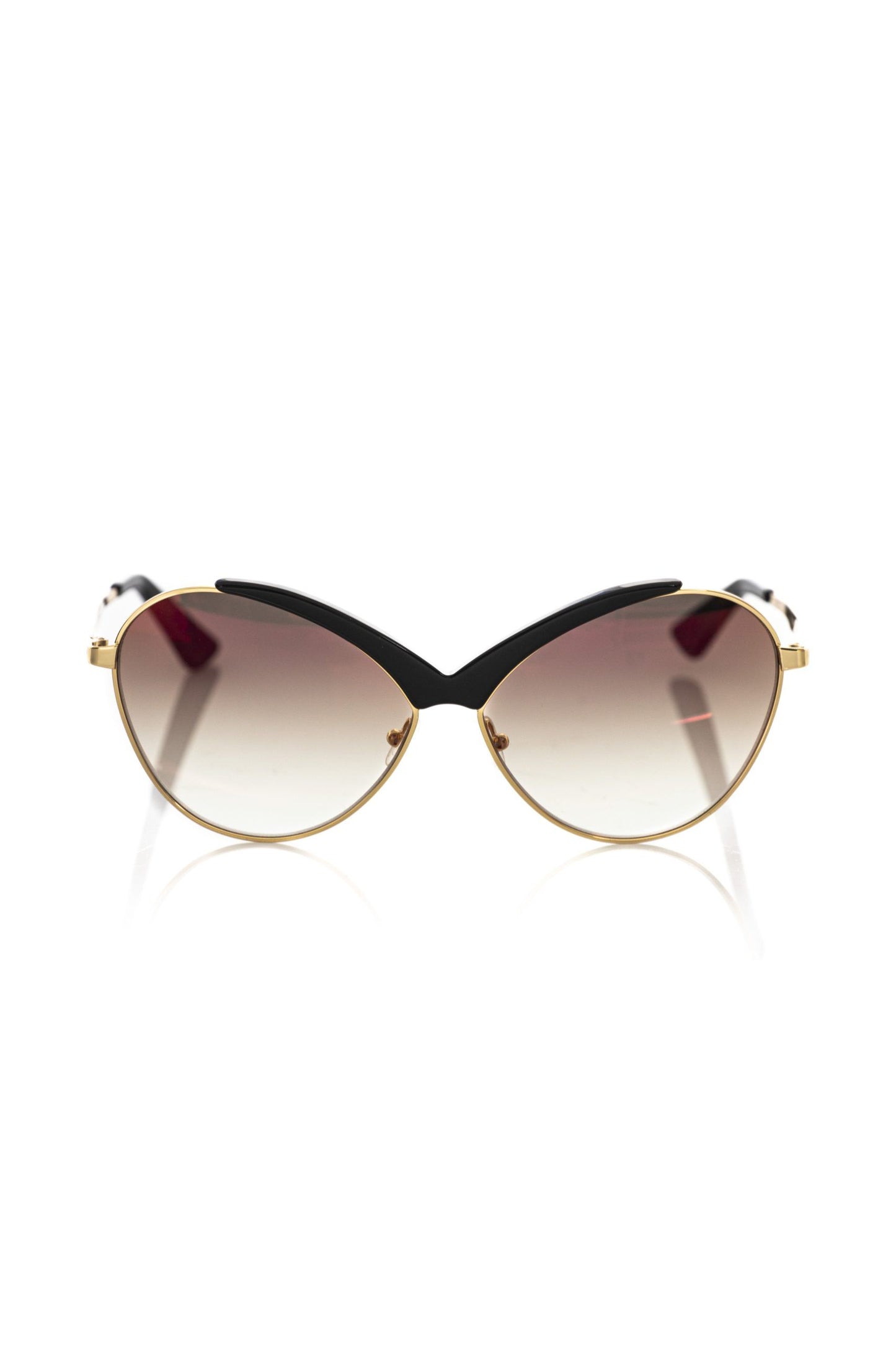 Frankie Morello Schwarze Metallic Fiber Damen Sonnenbrille