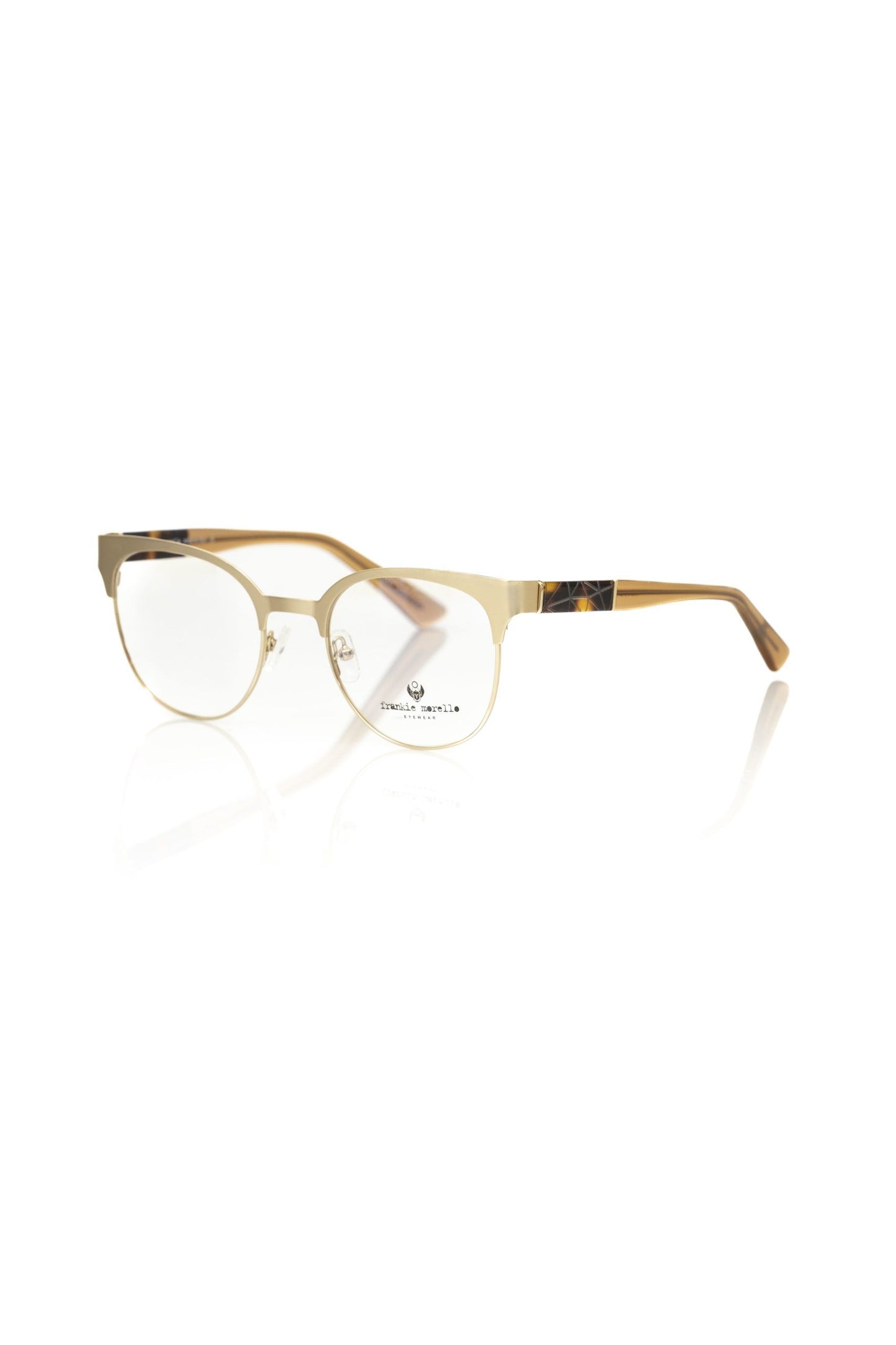 Frankie Morello Goldfarbene Damenbrille aus Azetat