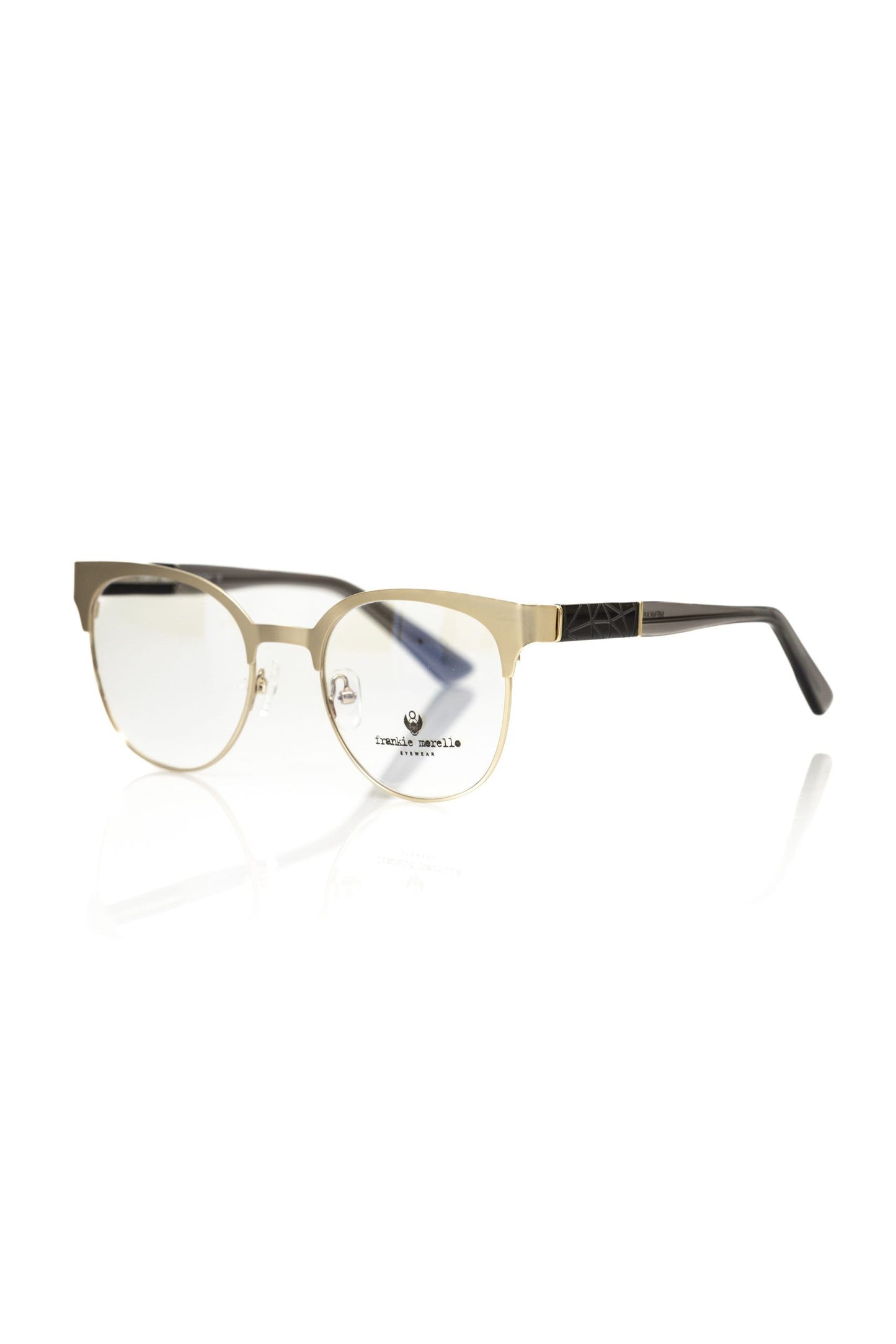 Frankie Morello Goldfarbene Damenbrille aus Azetat