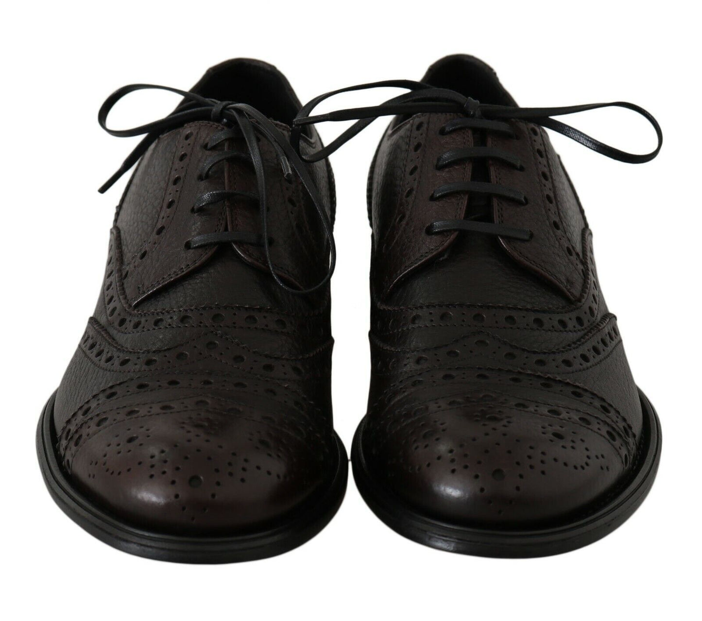 Dolce & Gabbana Braune Leder Wingtip Derby Formelle Schuhe