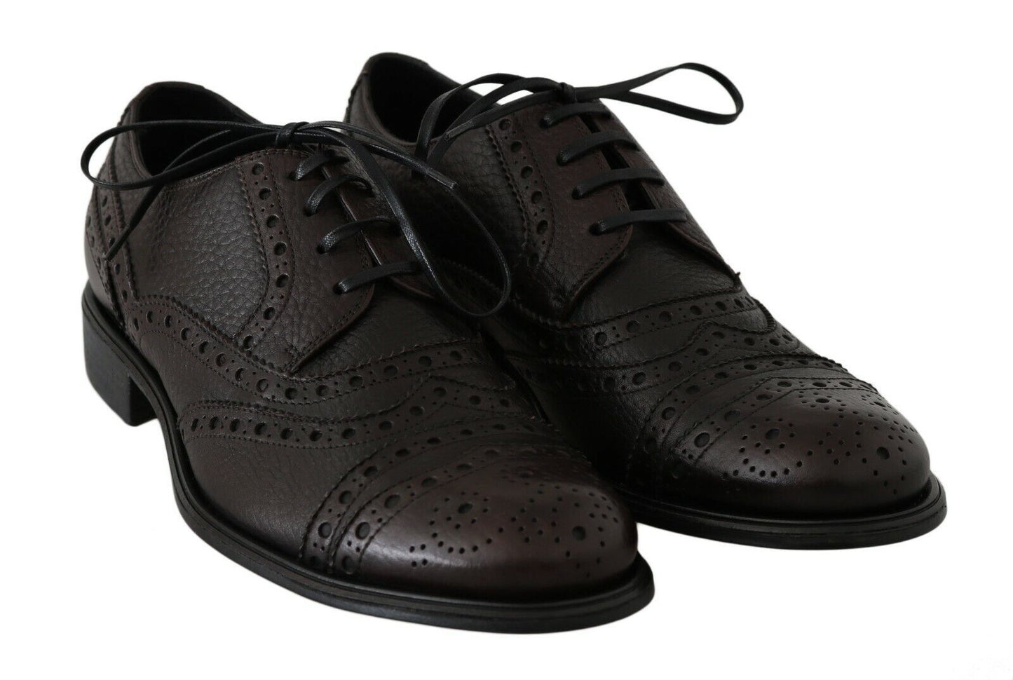 Dolce & Gabbana Braune Leder Wingtip Derby Formelle Schuhe