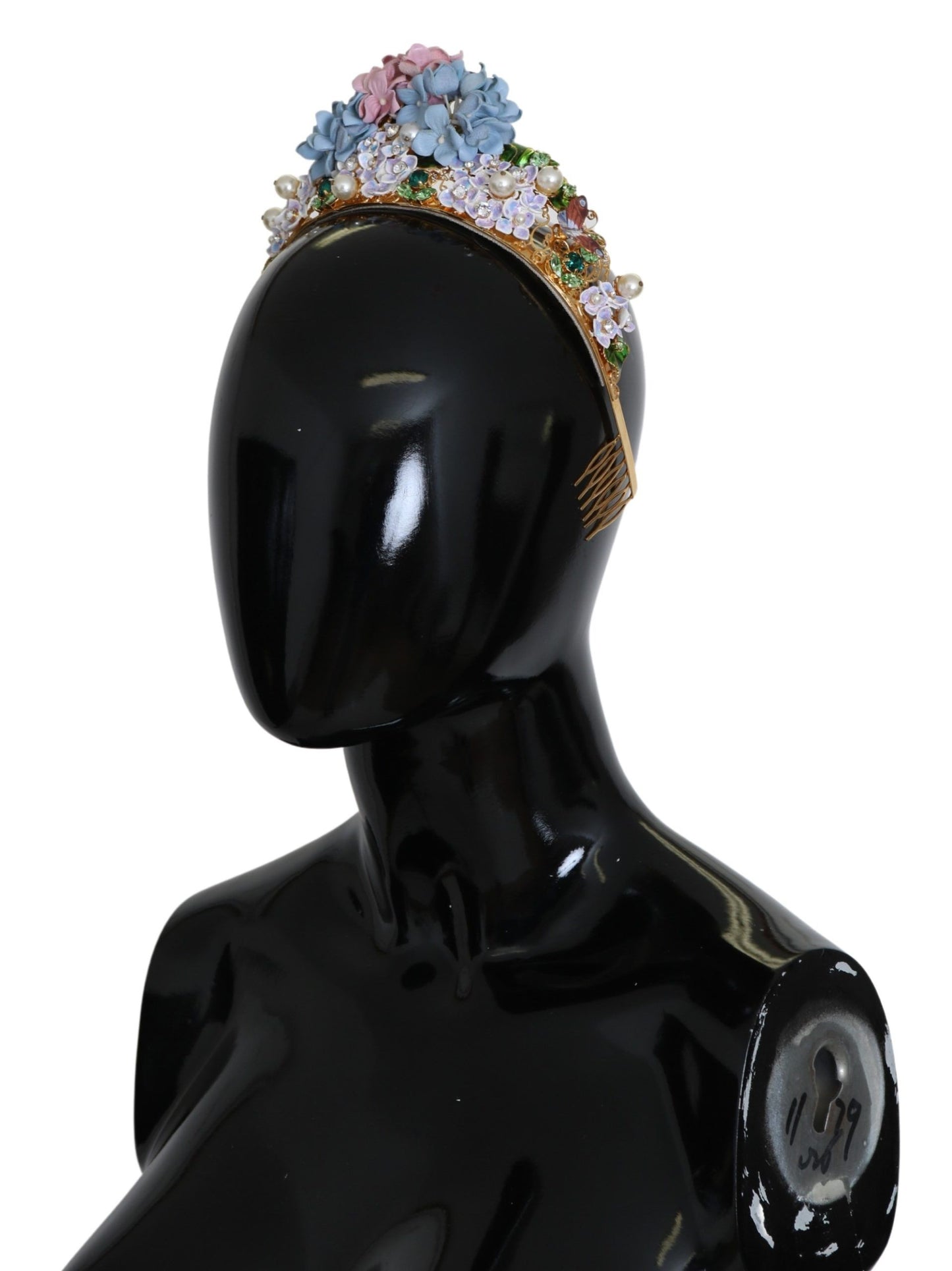 Dolce & Gabbana Gold Kristall Lila Hortensia Stirnband Krone Diadem