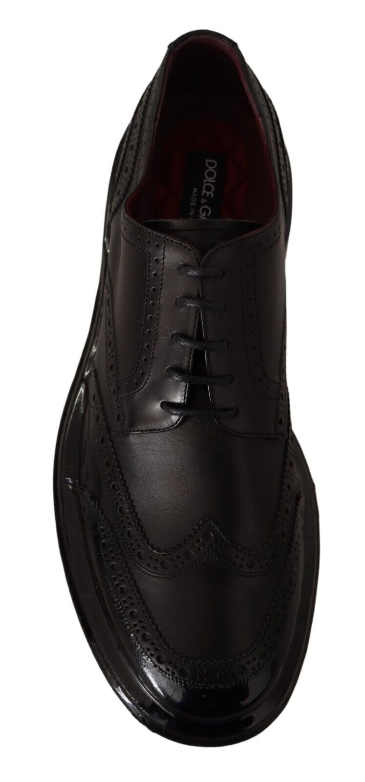 Dolce & Gabbana Schwarze Leder Oxford Wingtip Formelle Derby Schuhe