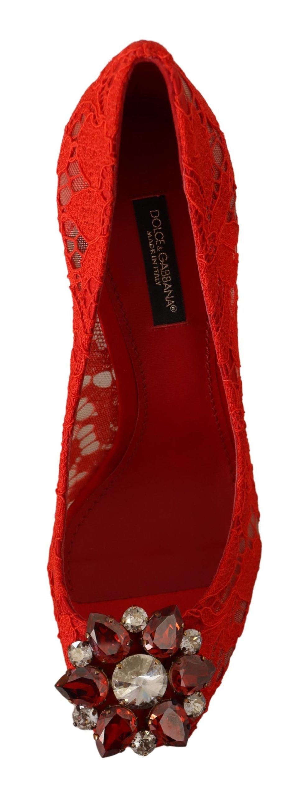 Dolce & Gabbana Rote Taormina Spitze Kristall Heels Pumps