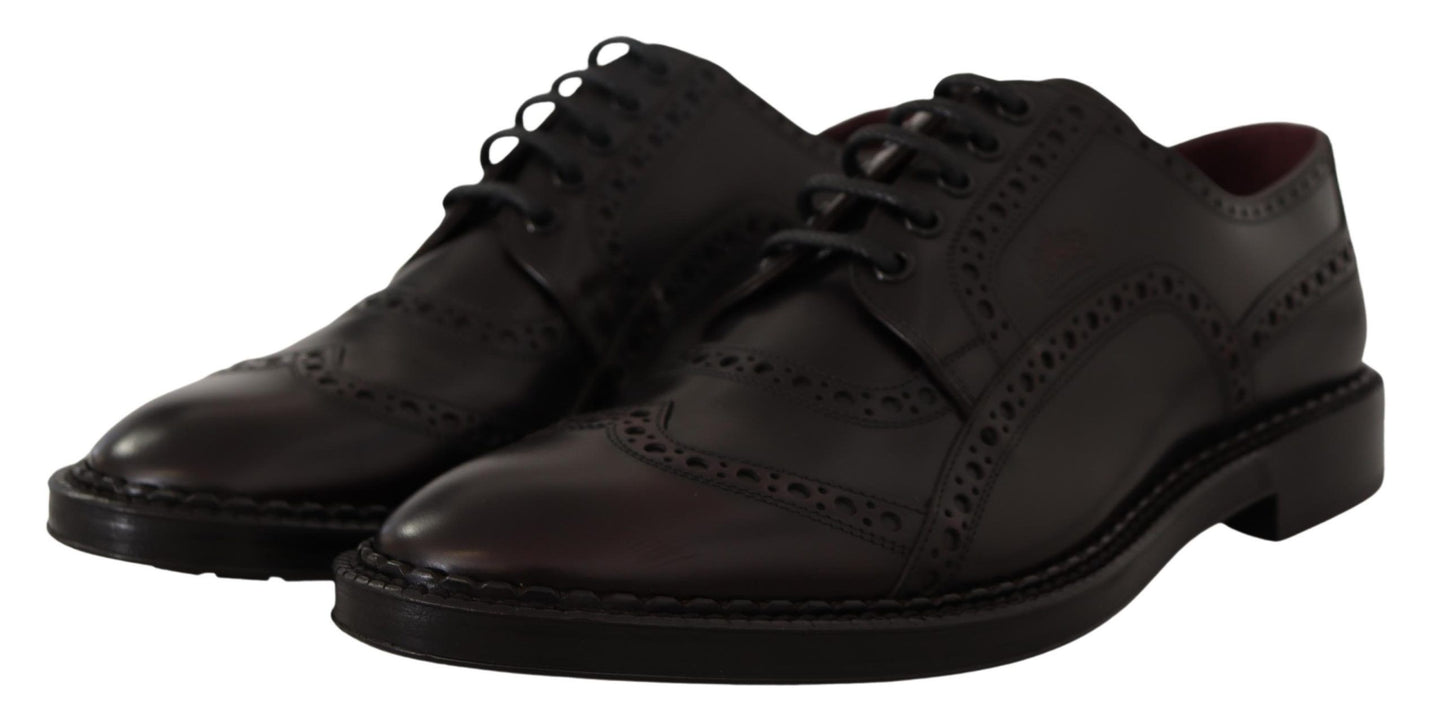 Dolce & Gabbana Lila Leder Oxford Wingtip Formelle Schuhe