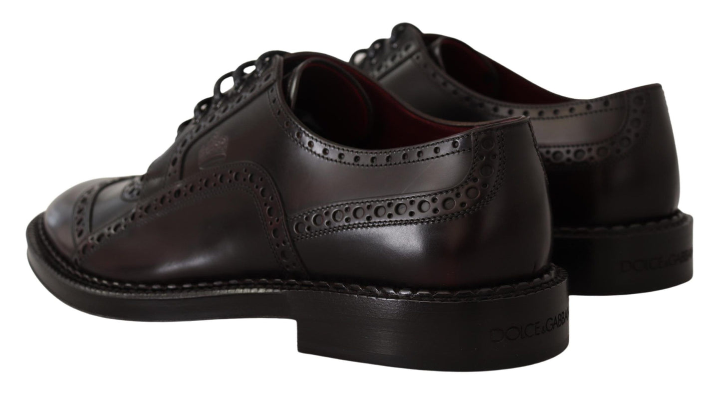 Dolce & Gabbana Lila Leder Oxford Wingtip Formelle Schuhe