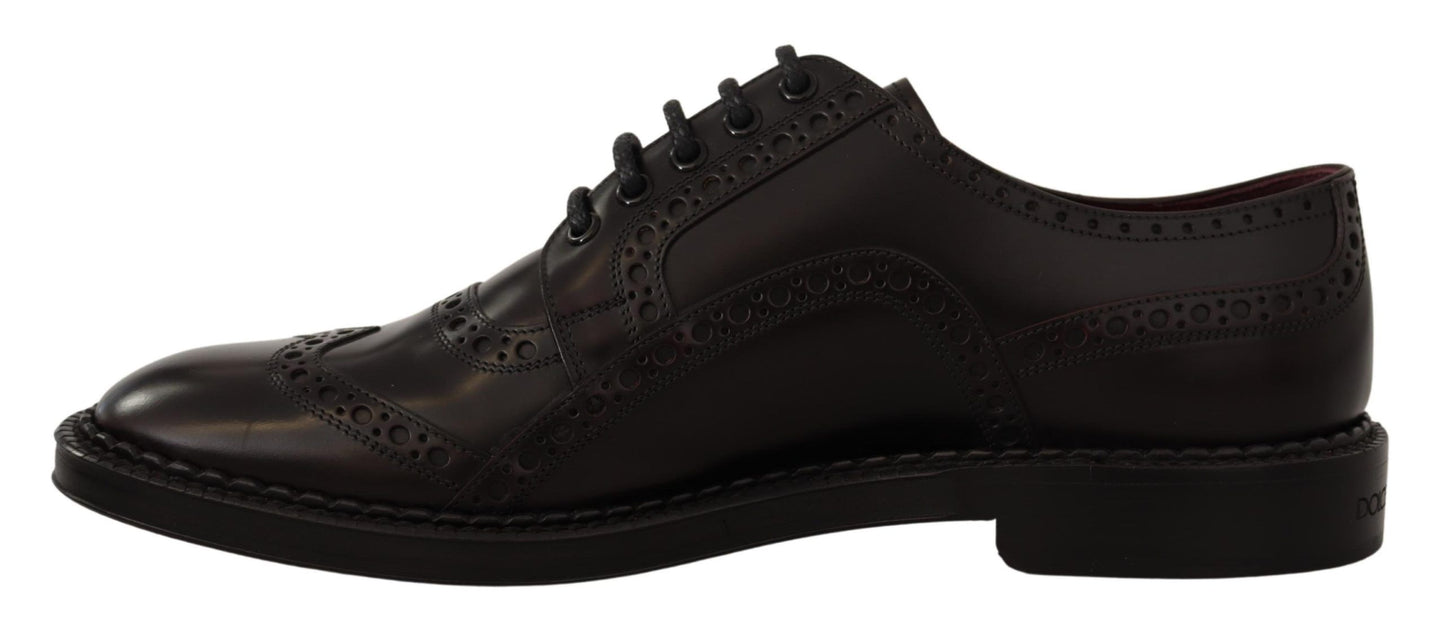 Dolce & Gabbana Lila Leder Oxford Wingtip Formelle Schuhe