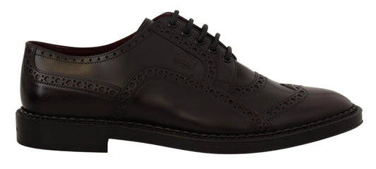 Dolce & Gabbana Lila Leder Oxford Wingtip Formelle Schuhe