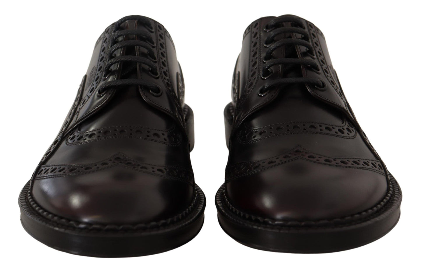 Dolce & Gabbana Lila Leder Oxford Wingtip Formelle Schuhe