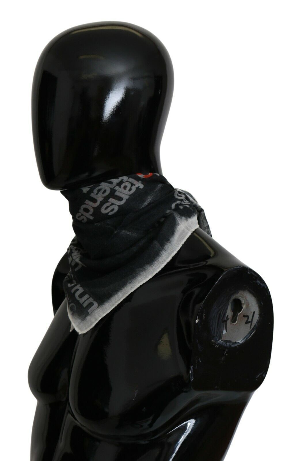 Costume National Dunkelgrauer Foulard-Schal aus Wolle mit Branding