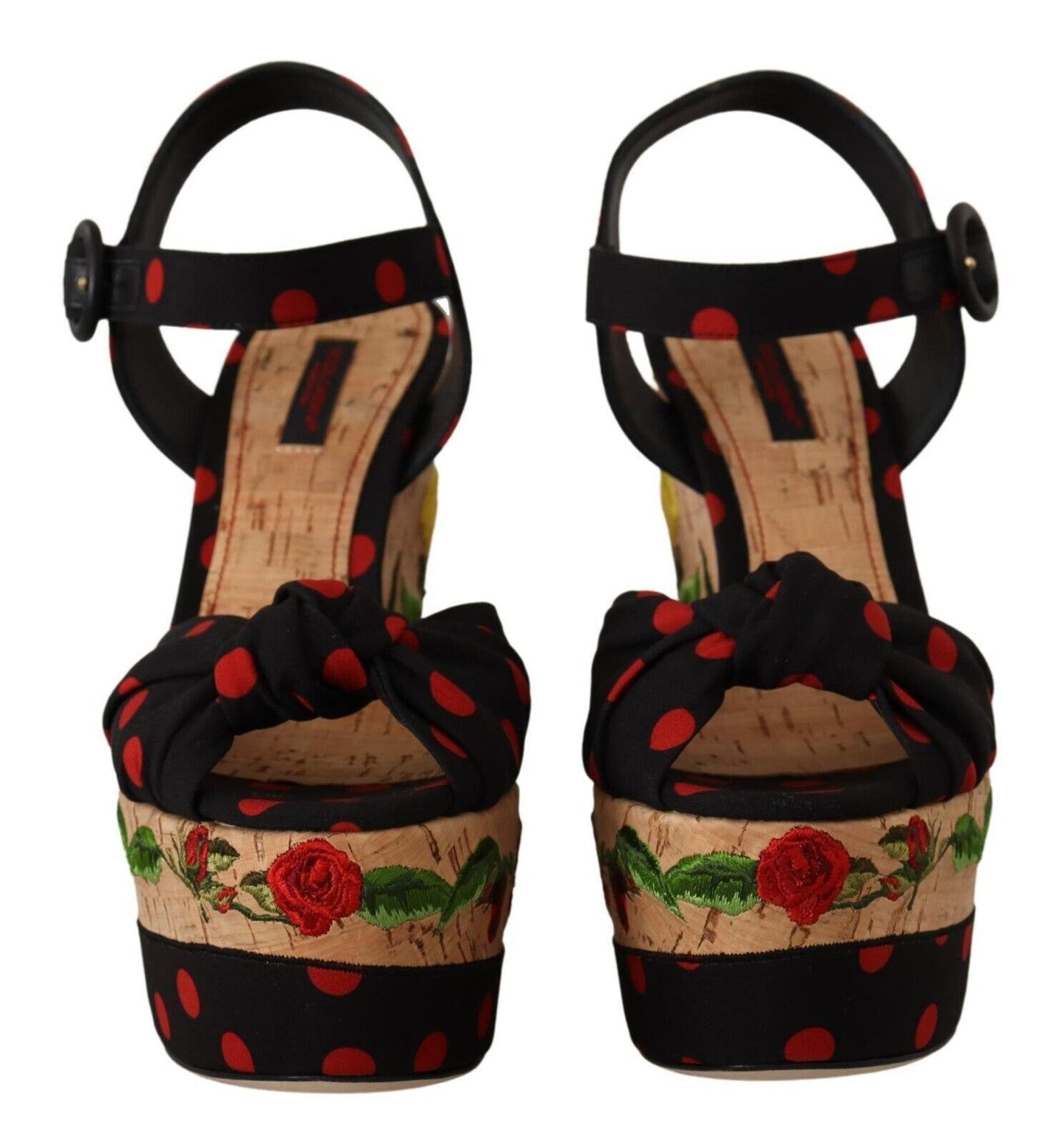 Dolce & Gabbana Multicolor Plateau Keile Sandalen Charmeuse Schuhe