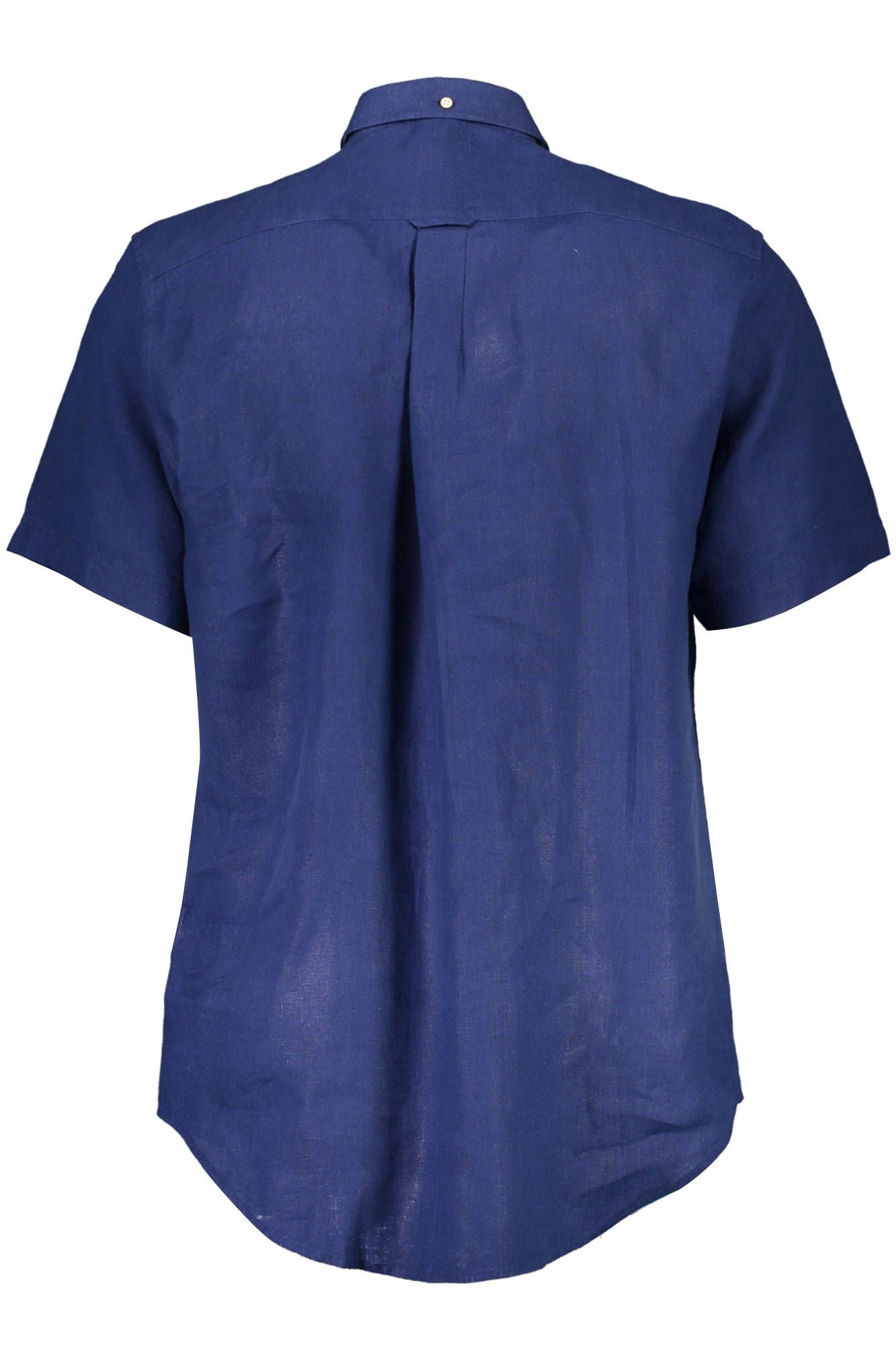 Gant Elegantes blaues Leinenhemd mit Knopfleiste