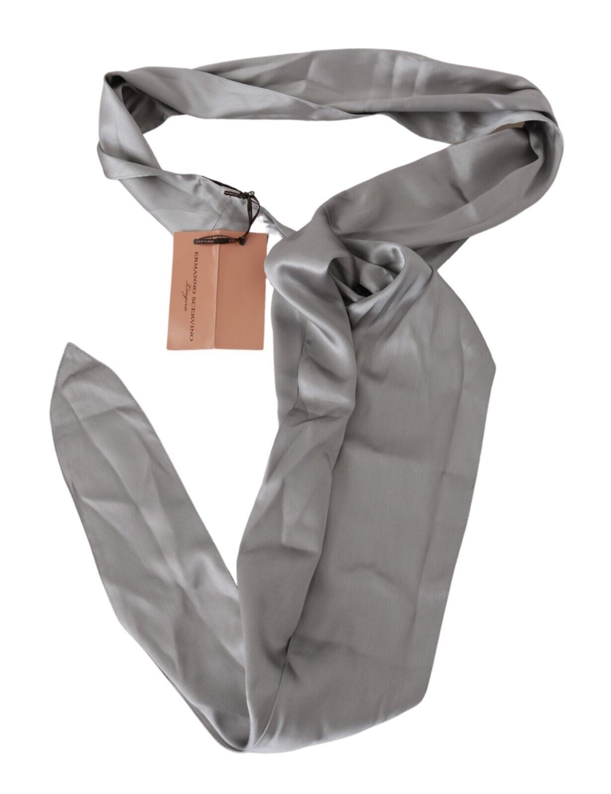 Ermanno Scervino Metallic Silber Seide Hals Wrap Schal Schal
