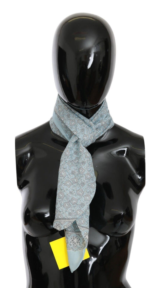 Ermanno Scervino Hellblauer Bandana-Wickelschal Foulardschal