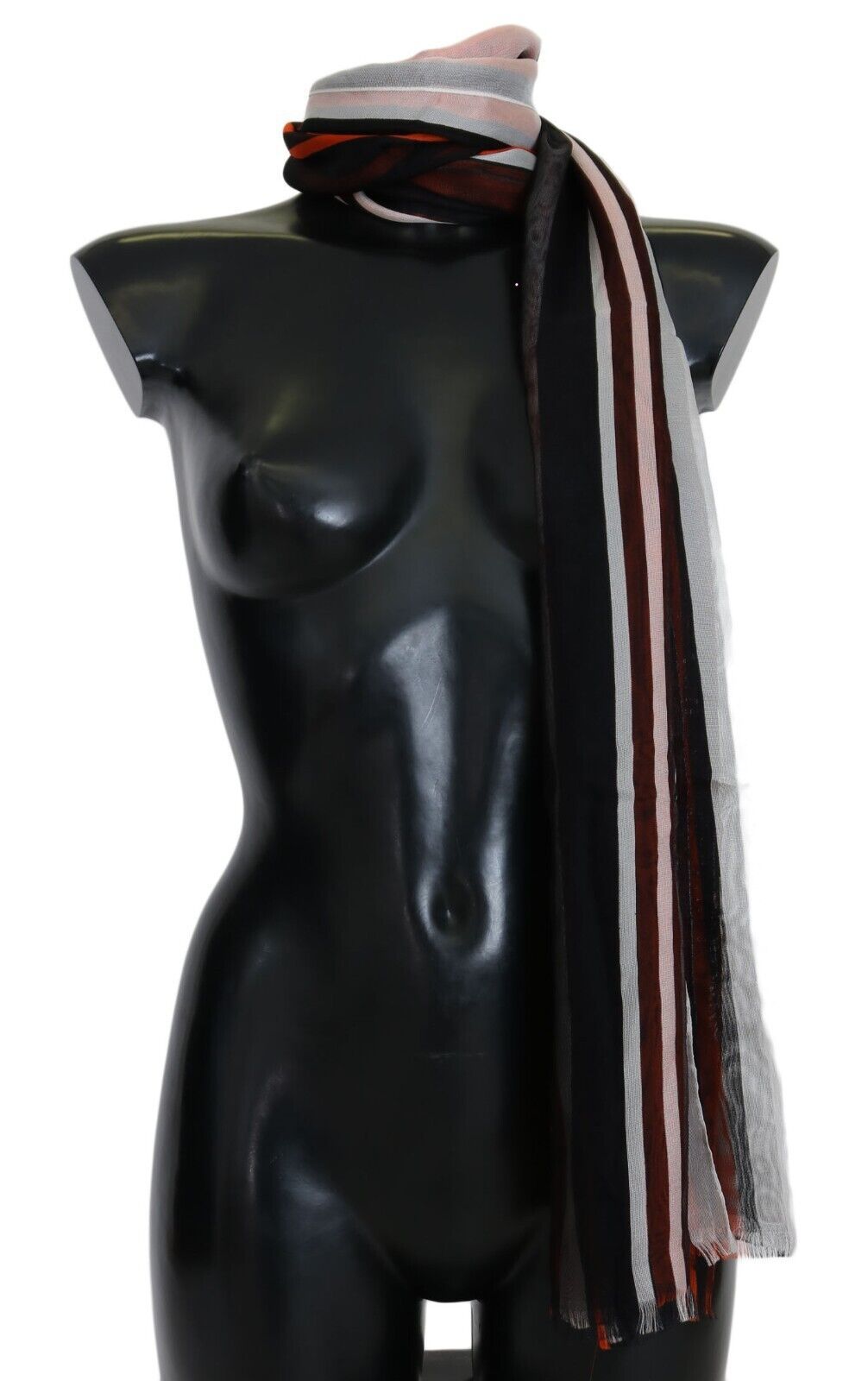 Dolce & Gabbana Mehrfarbig gestreifter Seidenschal Fransenschal