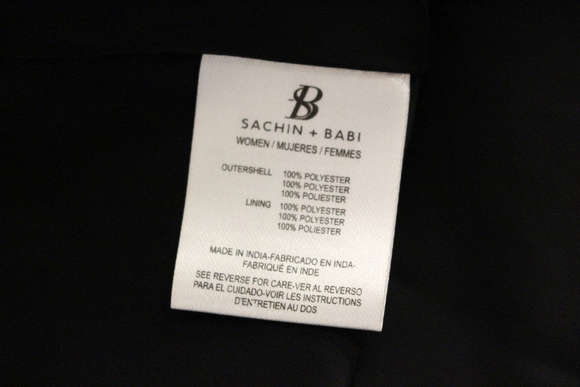 Sachin & Babi Schwarzes Seidenkleid mit Blumenmuster im Shift-Coctail