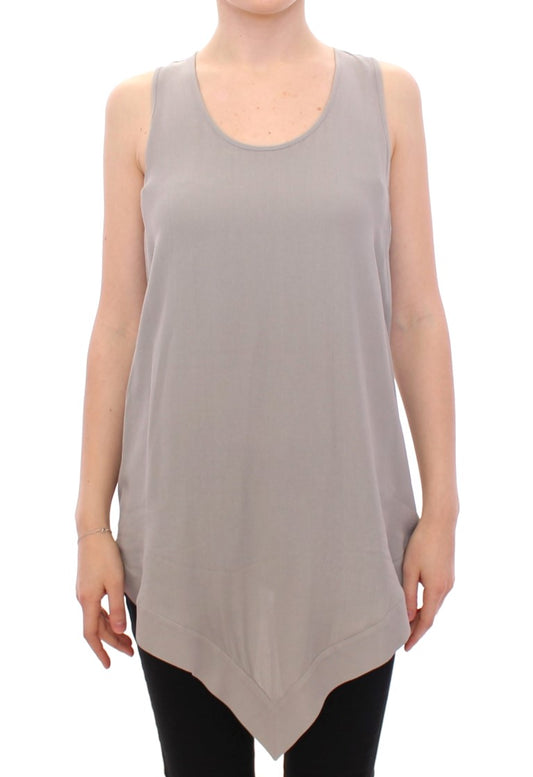 Comeforbreakfast Graues Viskose Tank Top Shirt Bluse