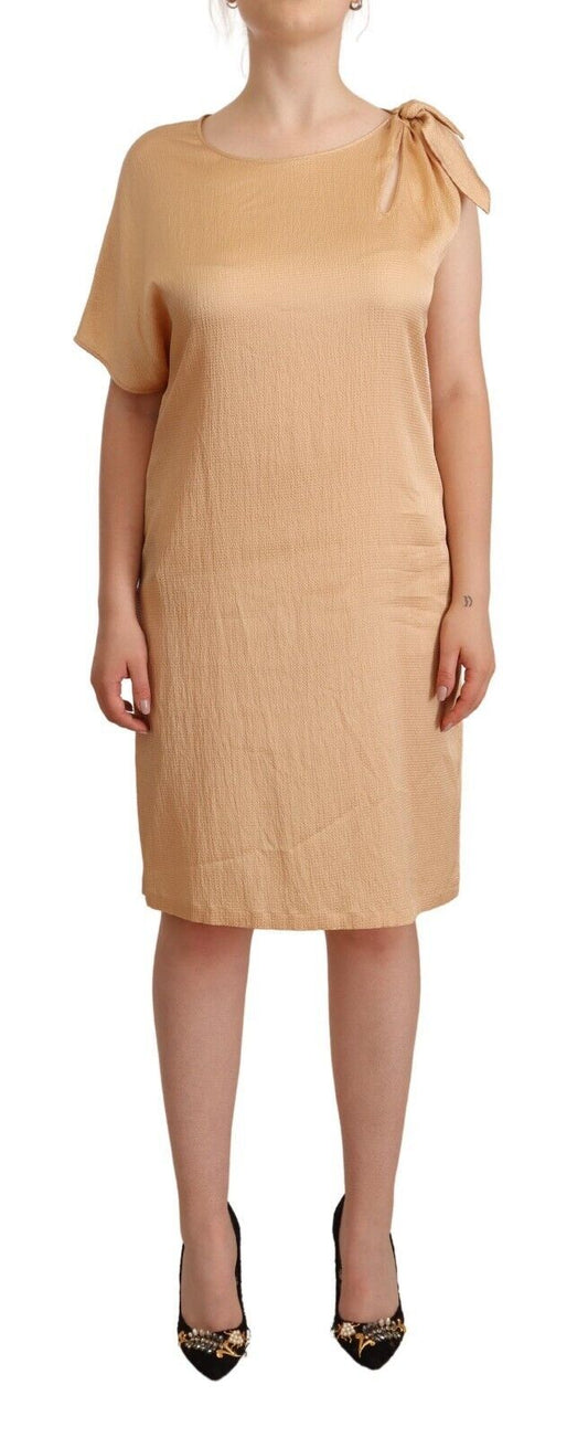 Moschino Beige Einärmeliges knielanges Etuikleid