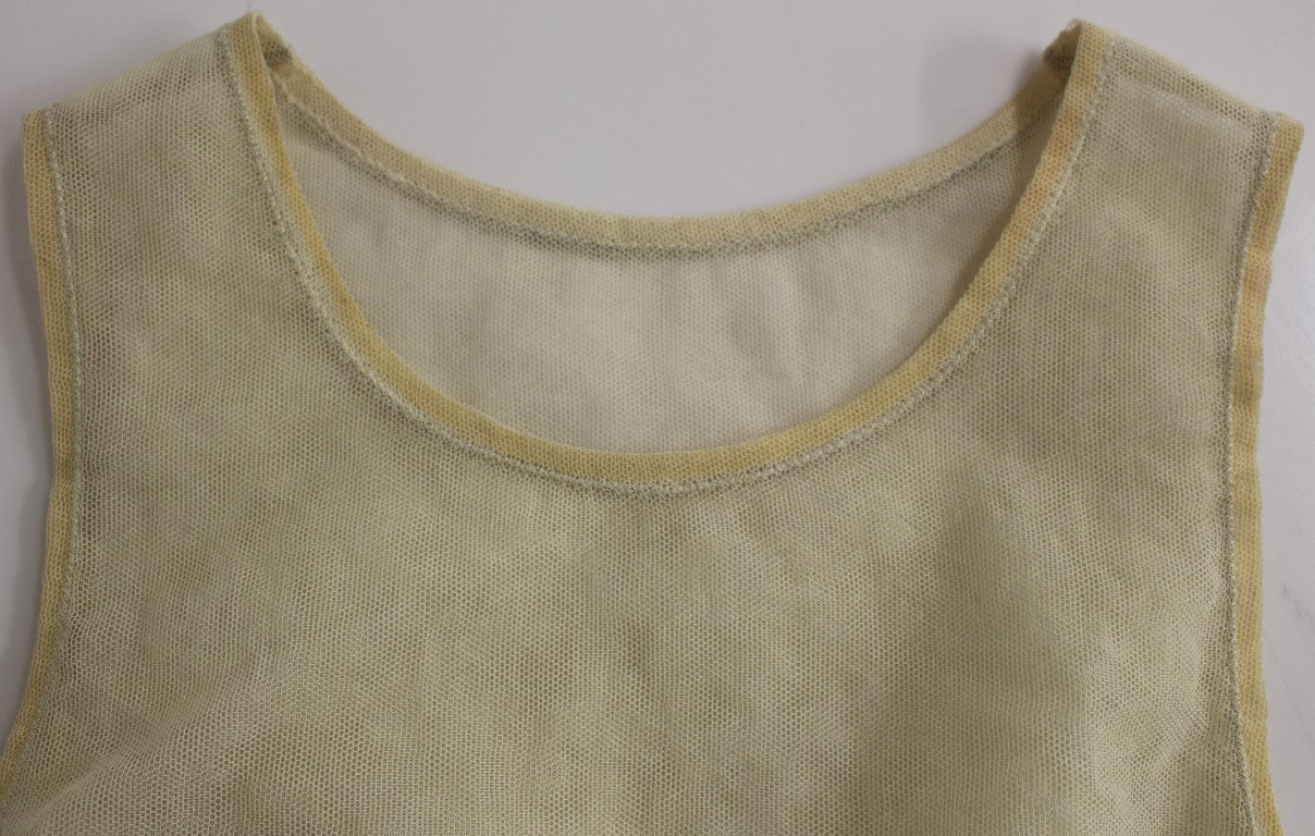 Dolce & Gabbana Beige ärmelloses Baumwolltop Tank Bluse