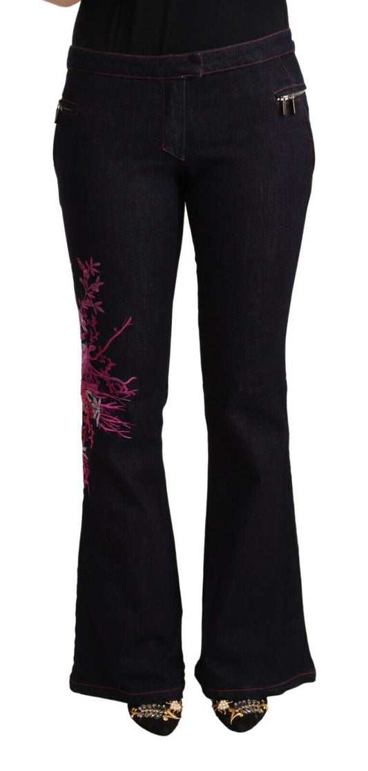 Exte Schwarze Flared Jeans aus Baumwolle mit mittlerer Taille