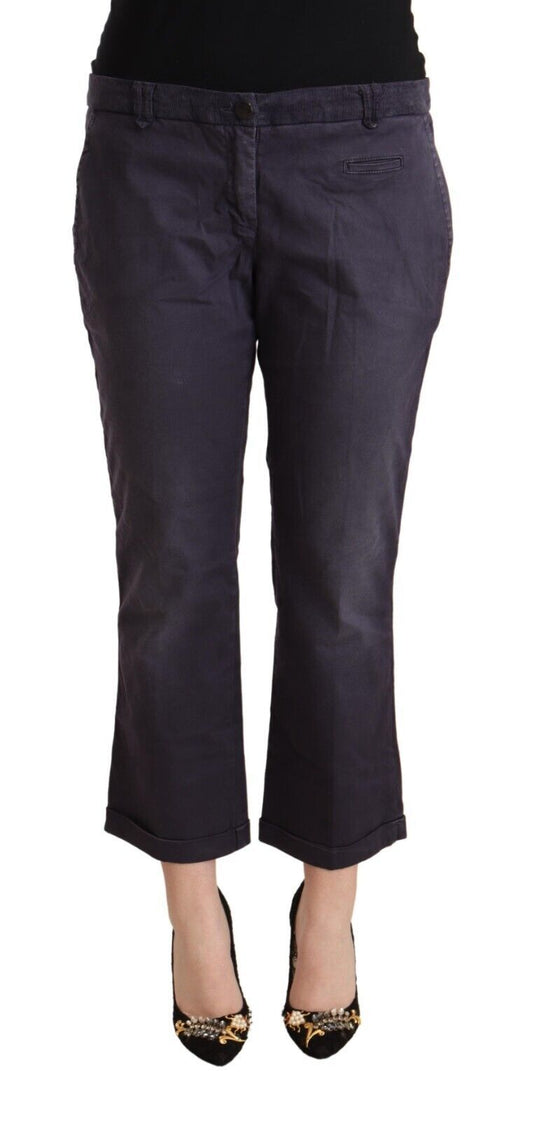Jucca Schwarze ausgestellte Hose mit tiefem Bund und umgeschlagenem Saum