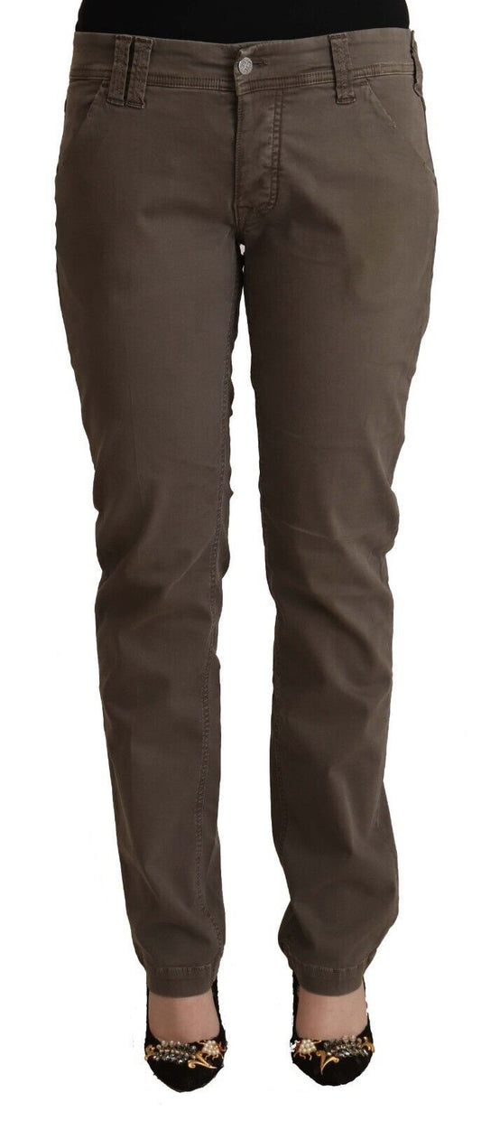 CYCLE Braun Baumwolle Niedrige Taille Skinny Casual Jeans