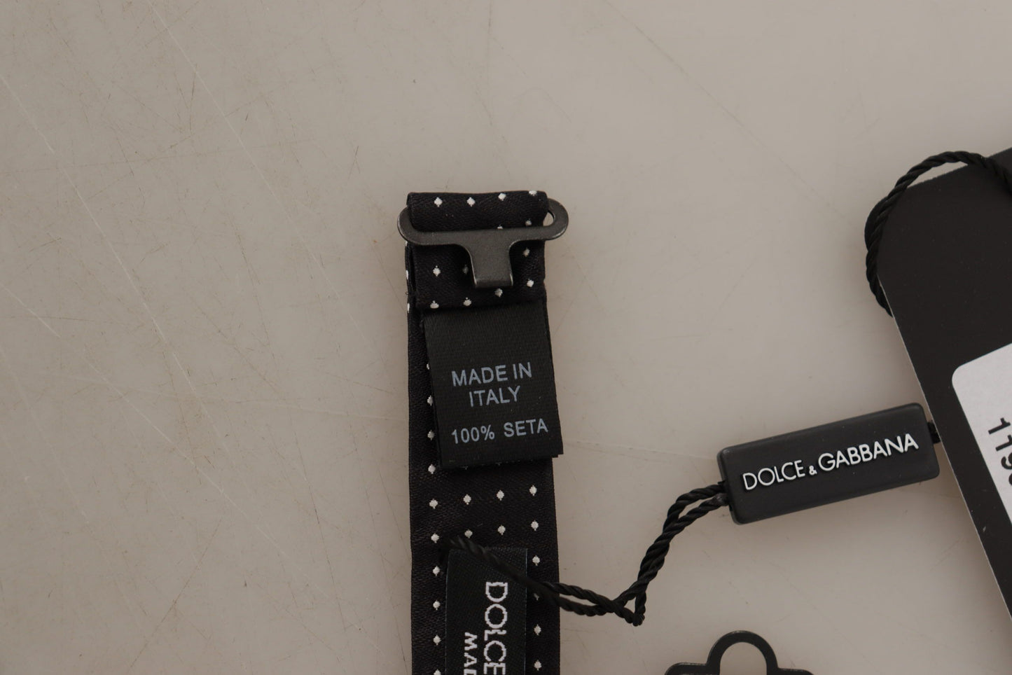 Dolce & Gabbana Schwarz Weiß Polka Dot Verstellbare Hals Papillon Fliege