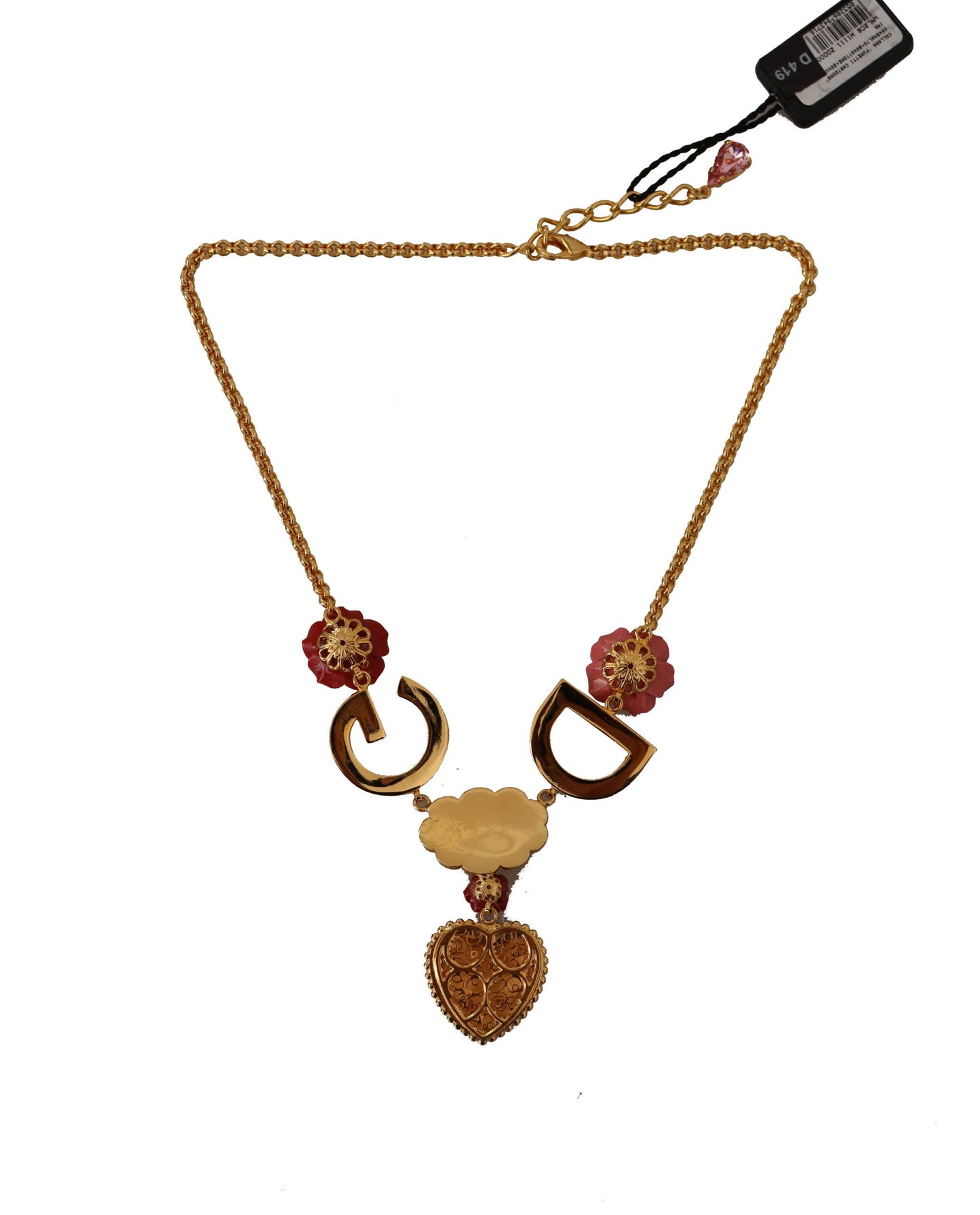 Dolce & Gabbana Gold Rose Love Crystal Charm Kette Halskette