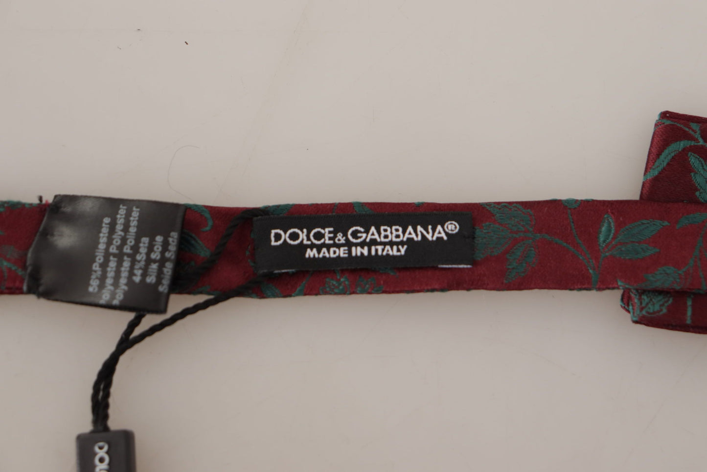 Dolce & Gabbana Maroon Muster Einstellbare Hals Papillon Fliege
