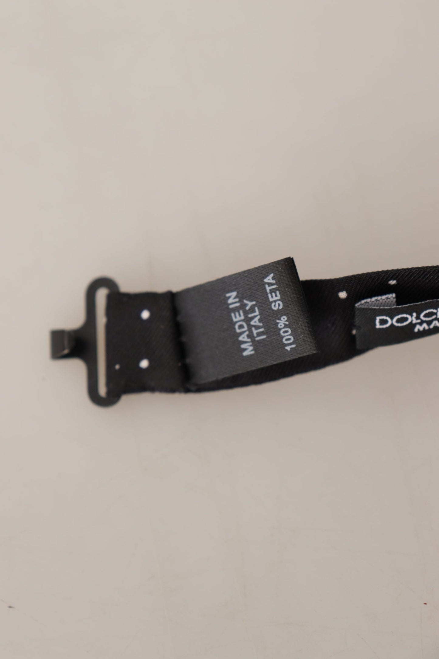 Dolce & Gabbana Schwarz-Weiß gepunktet 100% Seide Hals Papillon Krawatte