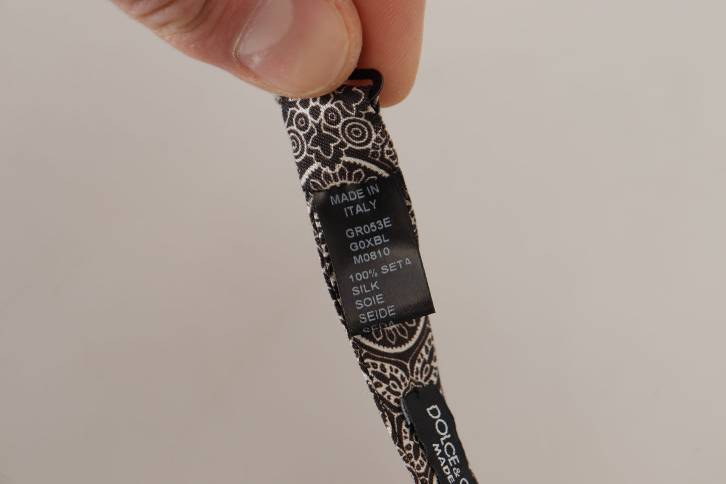 Dolce & Gabbana Schwarz weiß 100% Seide Verstellbare Papillon Krawatte