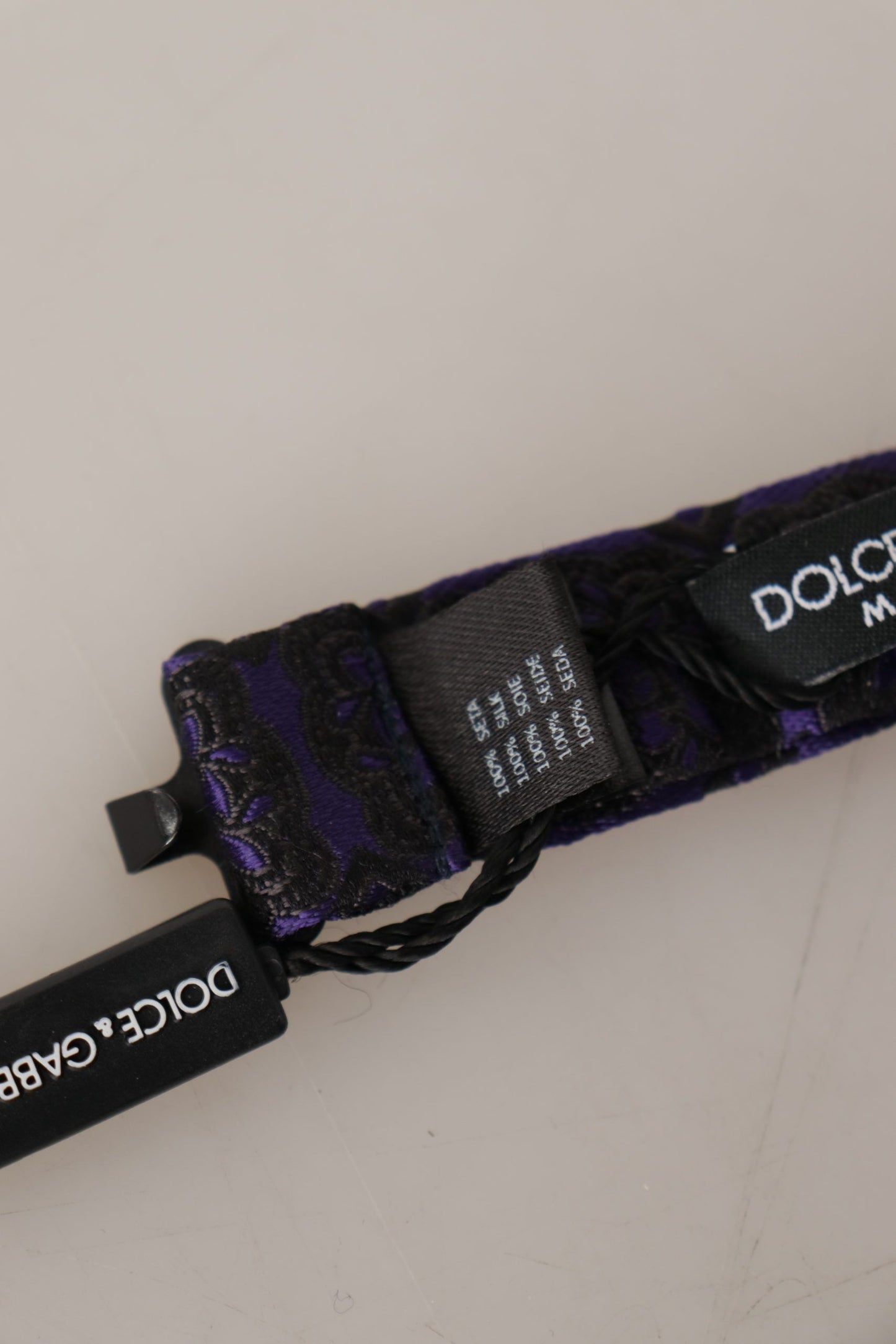 Dolce & Gabbana Blaue geometrische Seidenkrawatte mit verstellbarem Ausschnitt