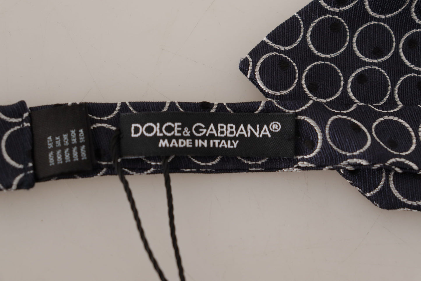 Dolce & Gabbana Schwarz Weiß Rundhals Papillon Krawatte 100% Seide